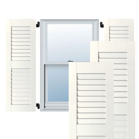 Ekena Millwork 18"W x 77"H Exterior Real Wood Sapele Mahogany Open Louvered Shutters, Primed PR RWL18X077PRM